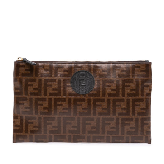 Fendi Zucca Coated Canvas Clutch