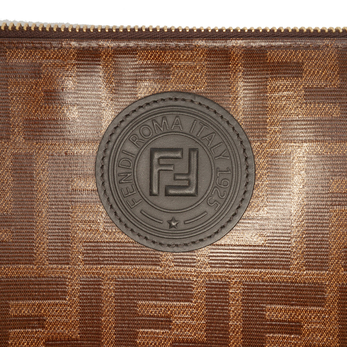 Fendi Zucca Coated Canvas Clutch