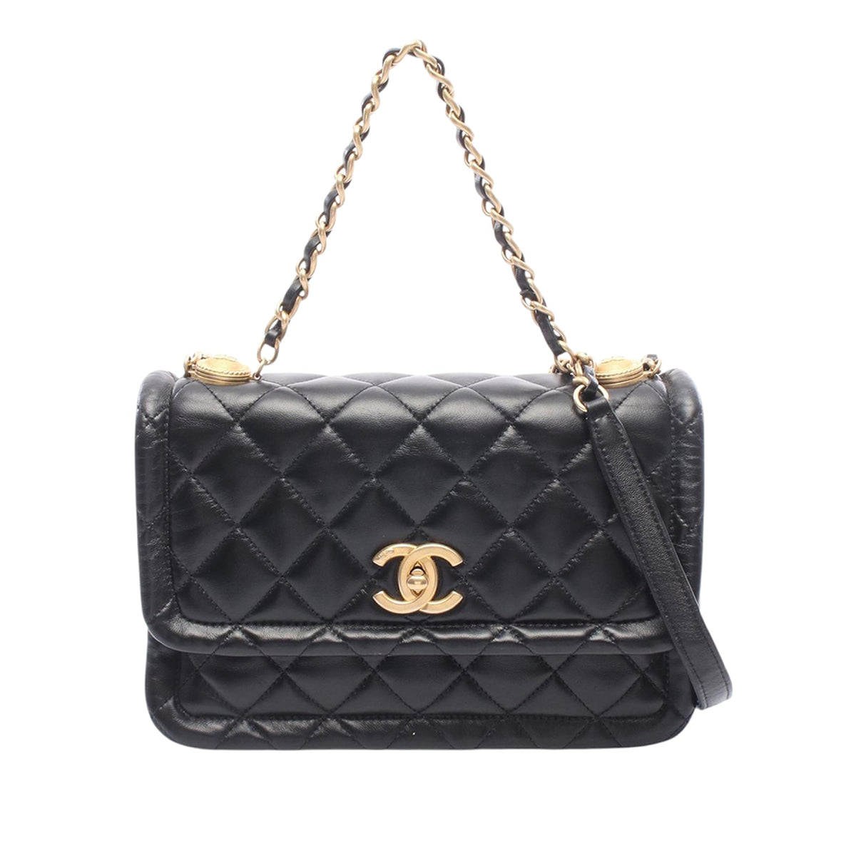Chanel Quilted Shiny Lambskin Flap