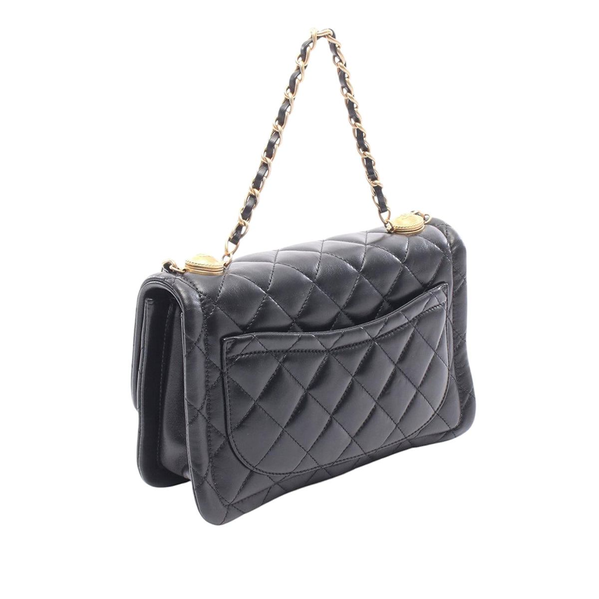 Chanel Quilted Shiny Lambskin Flap