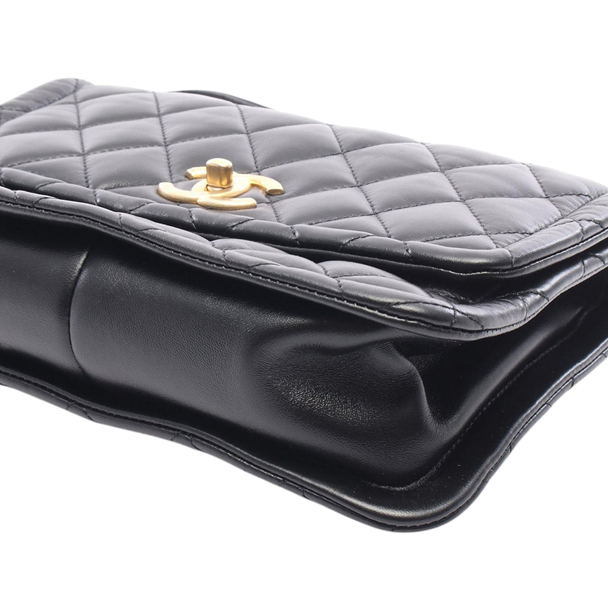 Chanel Quilted Shiny Lambskin Flap