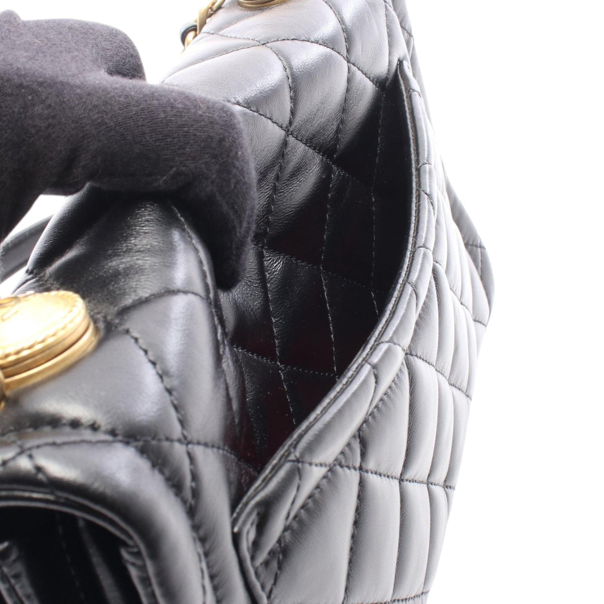 Chanel Quilted Shiny Lambskin Flap