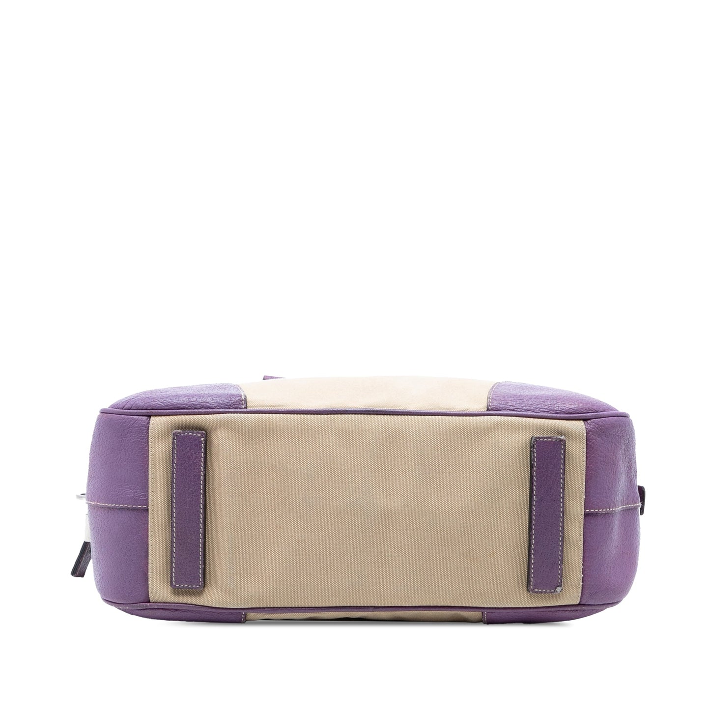 Prada Cinghiale Trimmed Canvas Canapa Bauletto Bag