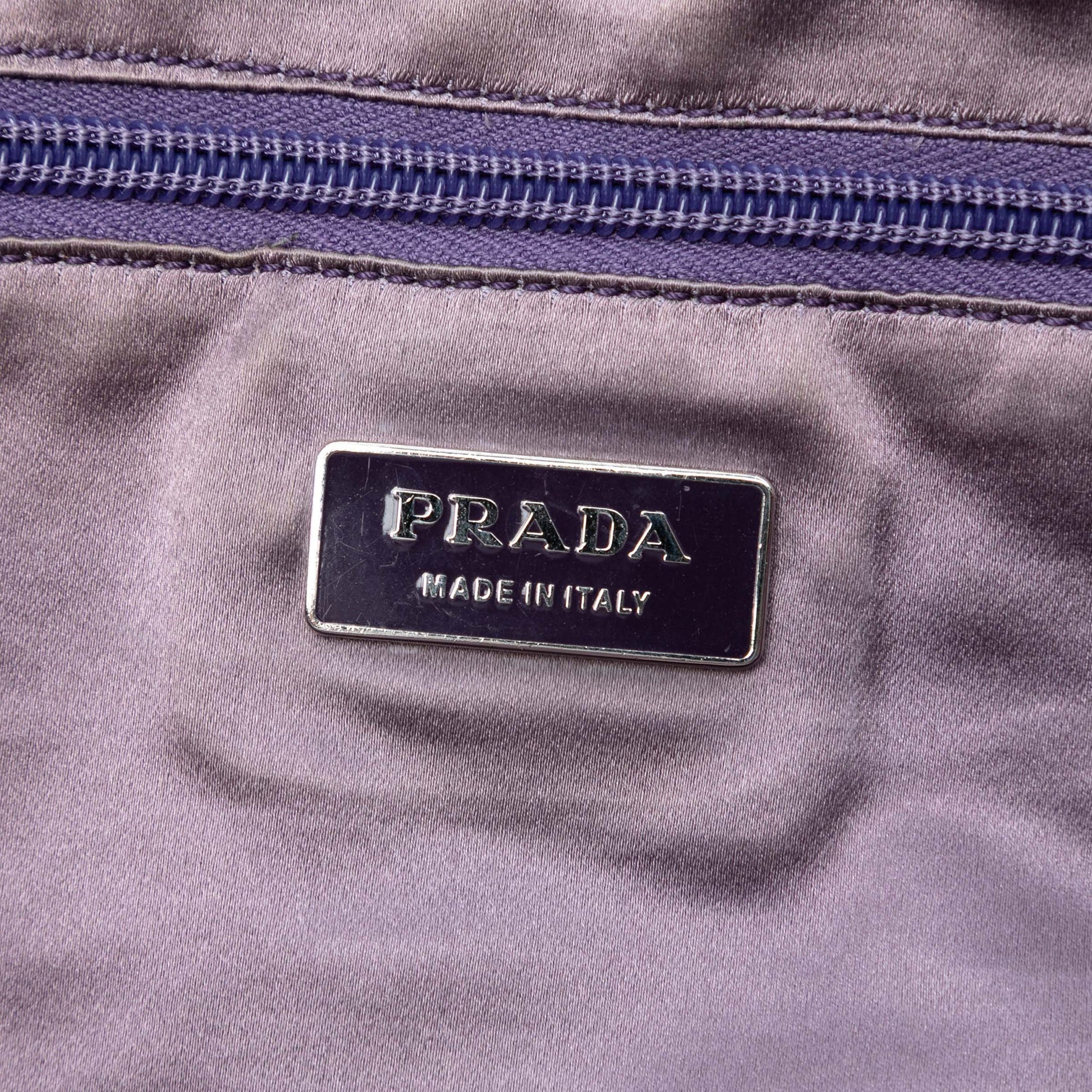Prada Cinghiale Trimmed Canvas Canapa Bauletto Bag