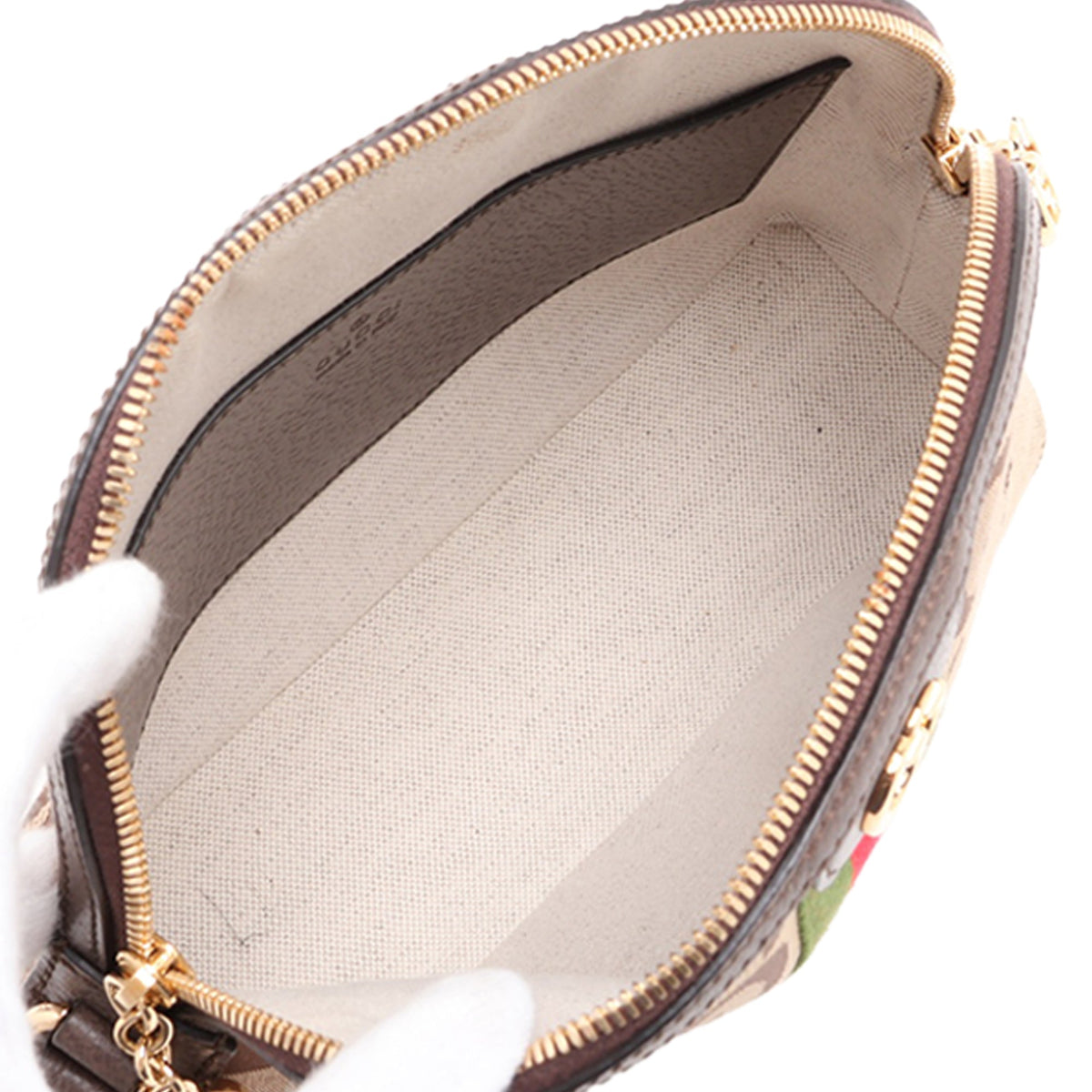 Gucci Small Jumbo GG Canvas Web Ophidia Dome Crossbody — Beige