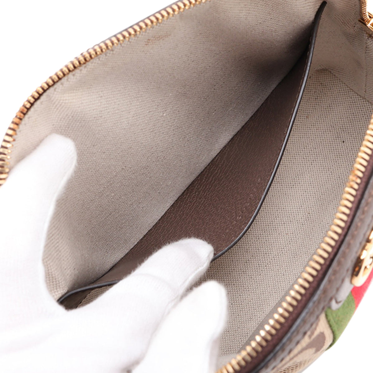 Gucci Small Jumbo GG Canvas Web Ophidia Dome Crossbody — Beige