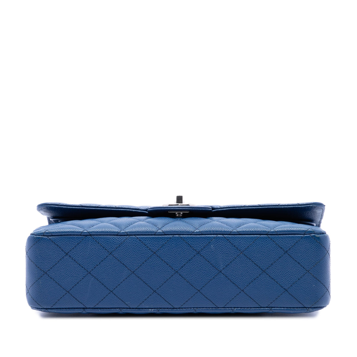 Chanel Medium Classic Caviar Double Flap — Blue