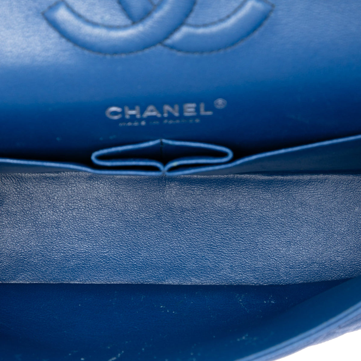 Chanel Medium Classic Caviar Double Flap — Blue