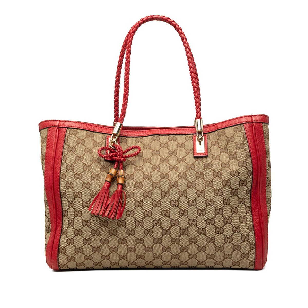 Gucci GG Canvas Bella Tote — Red