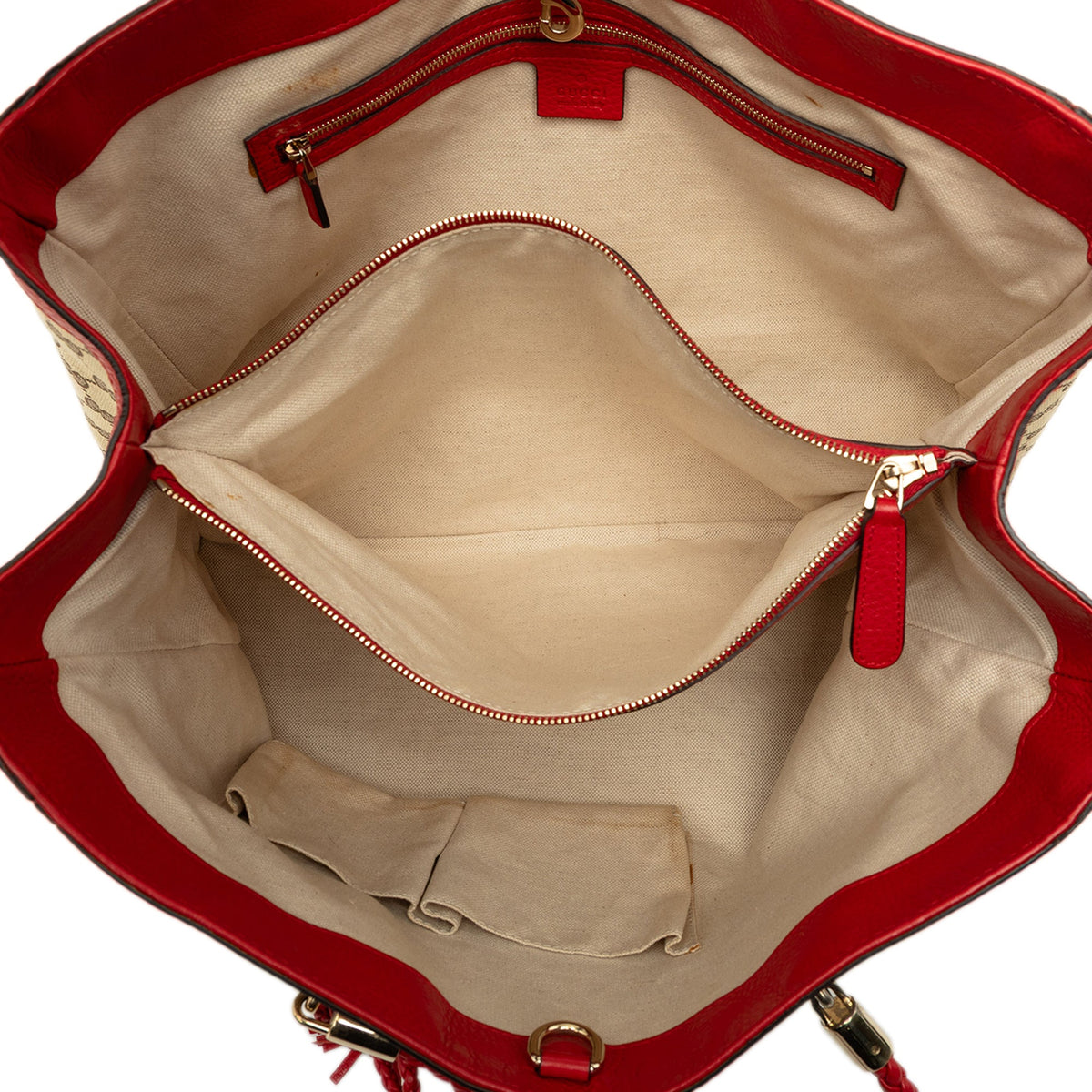 Gucci GG Canvas Bella Tote — Red
