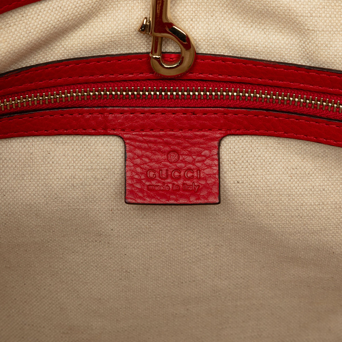 Gucci GG Canvas Bella Tote — Red
