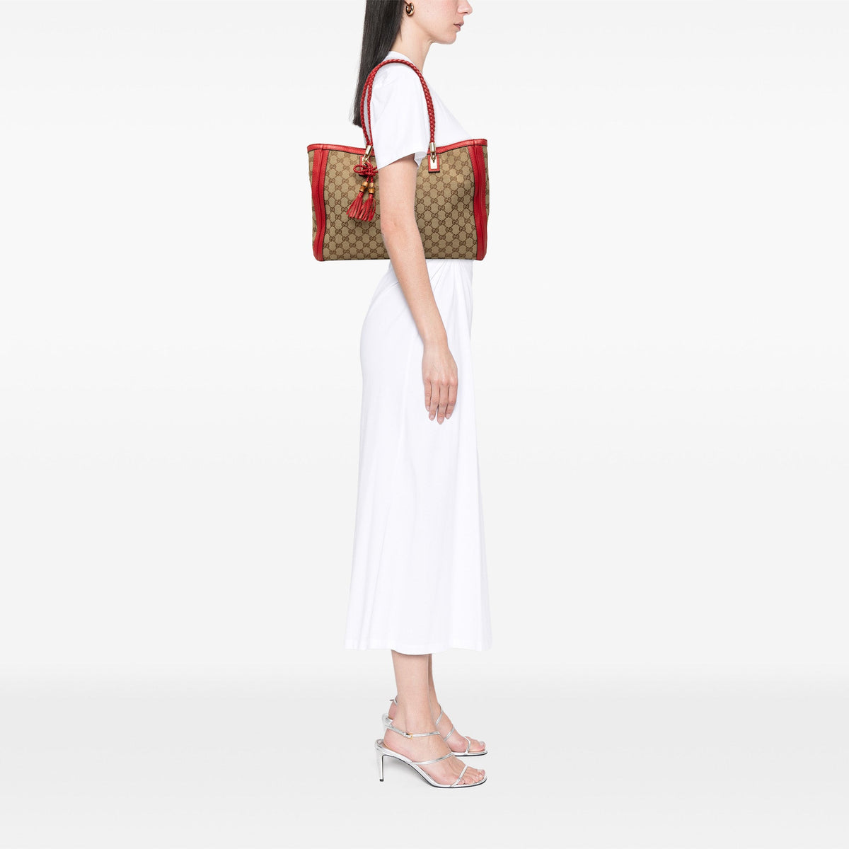 Gucci GG Canvas Bella Tote — Red