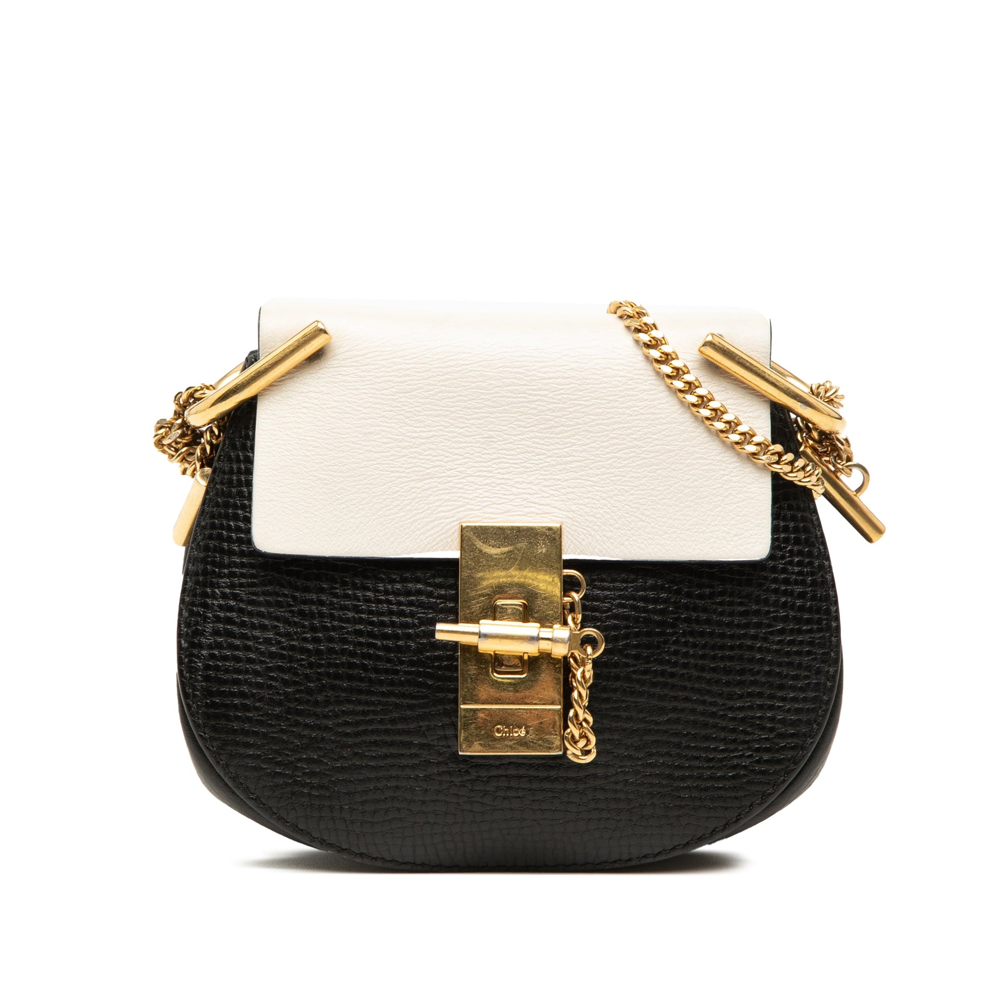 Chloé Mini Bicolor Grained Calfskin Drew Crossbody