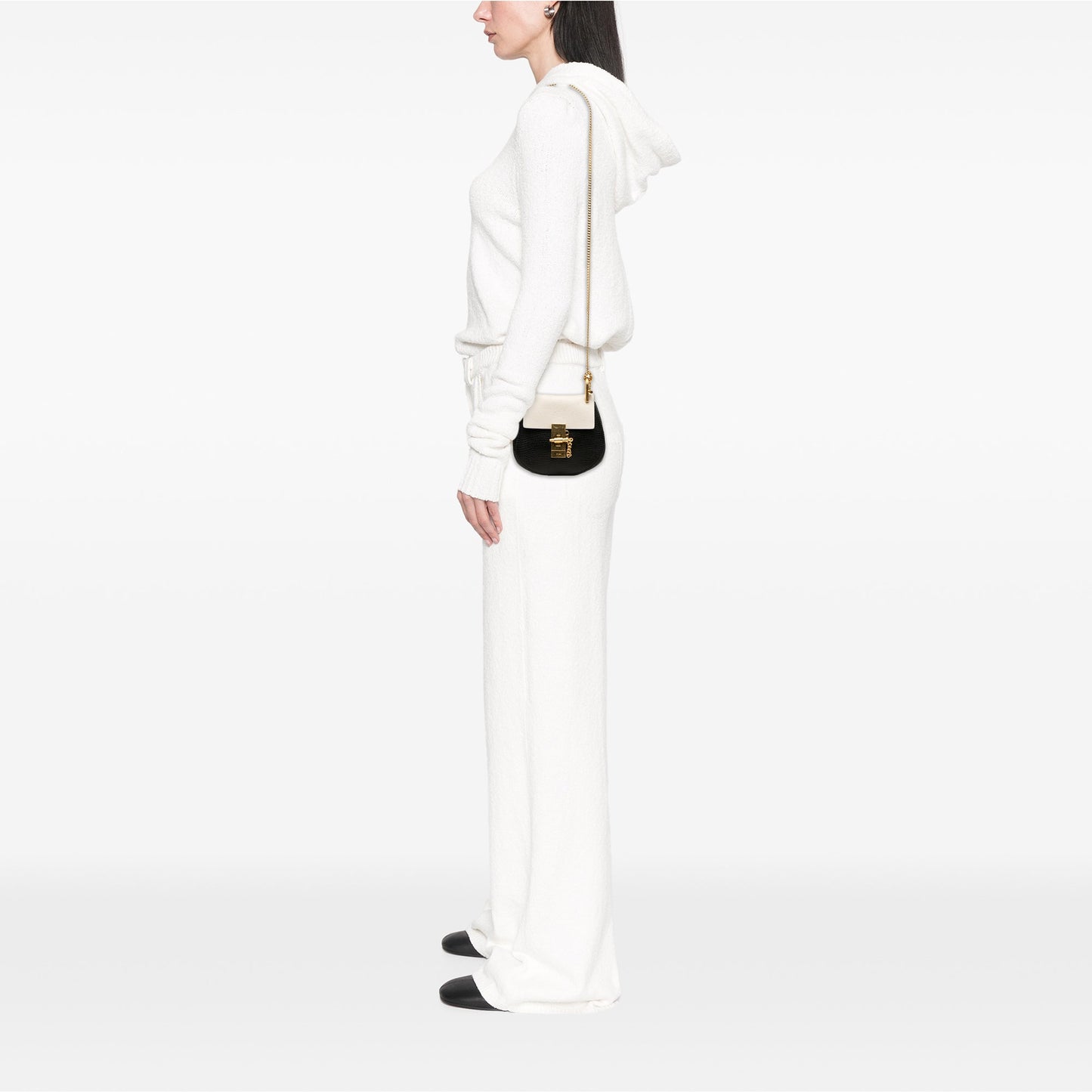 Chloé Mini Bicolor Grained Calfskin Drew Crossbody