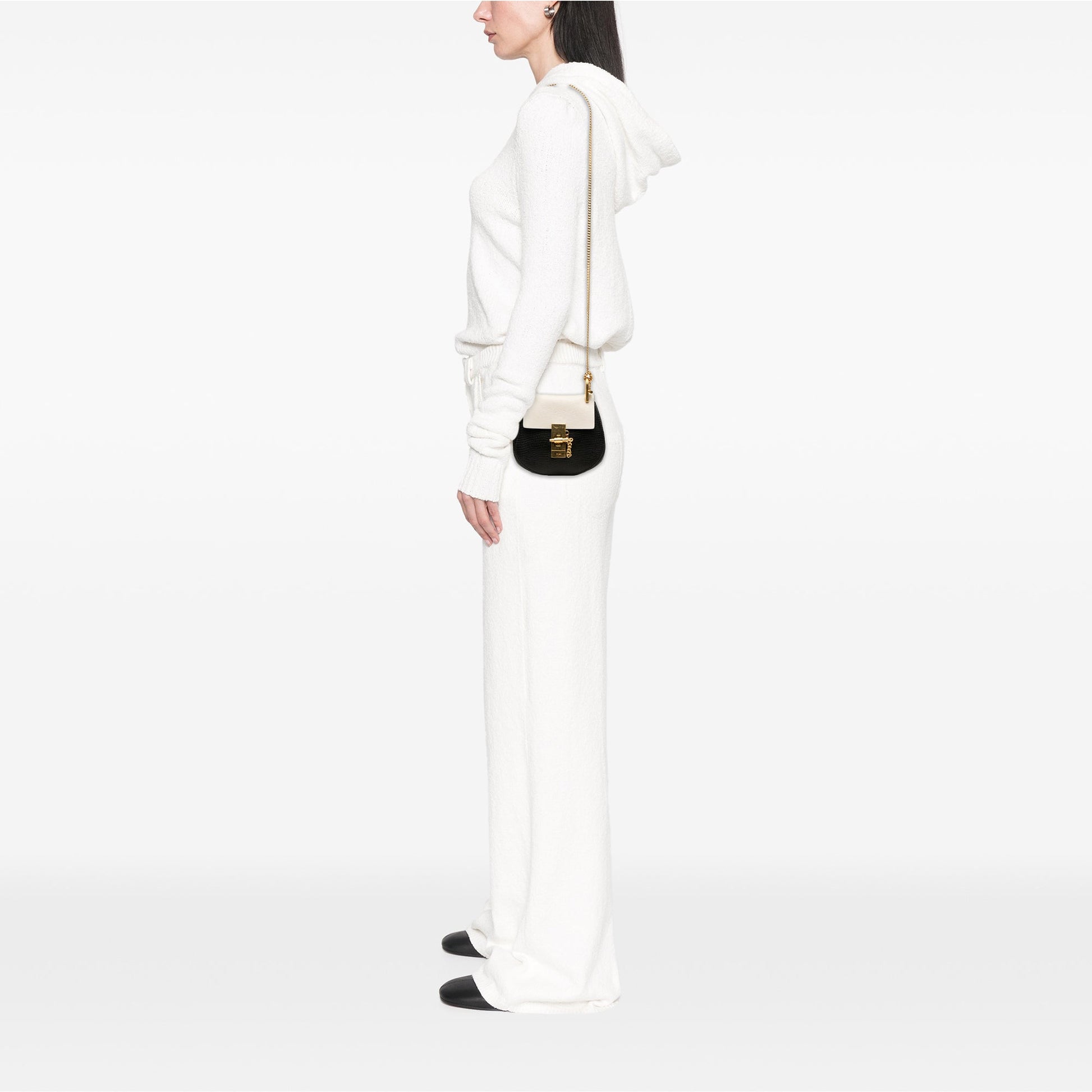 Chloé Mini Bicolor Grained Calfskin Drew Crossbody