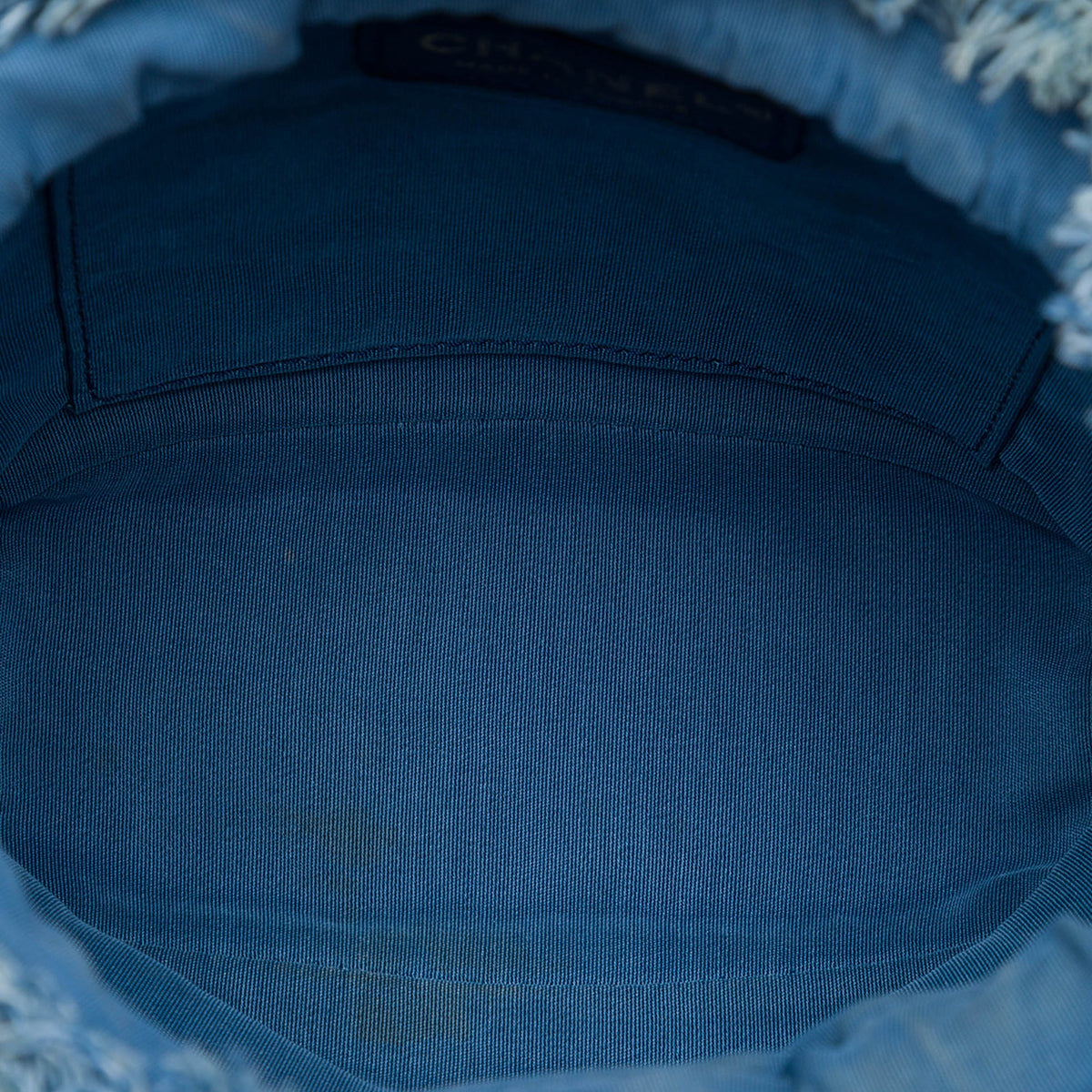 Chanel Small Quilted Denim Mood Bucket with Chain — Blue