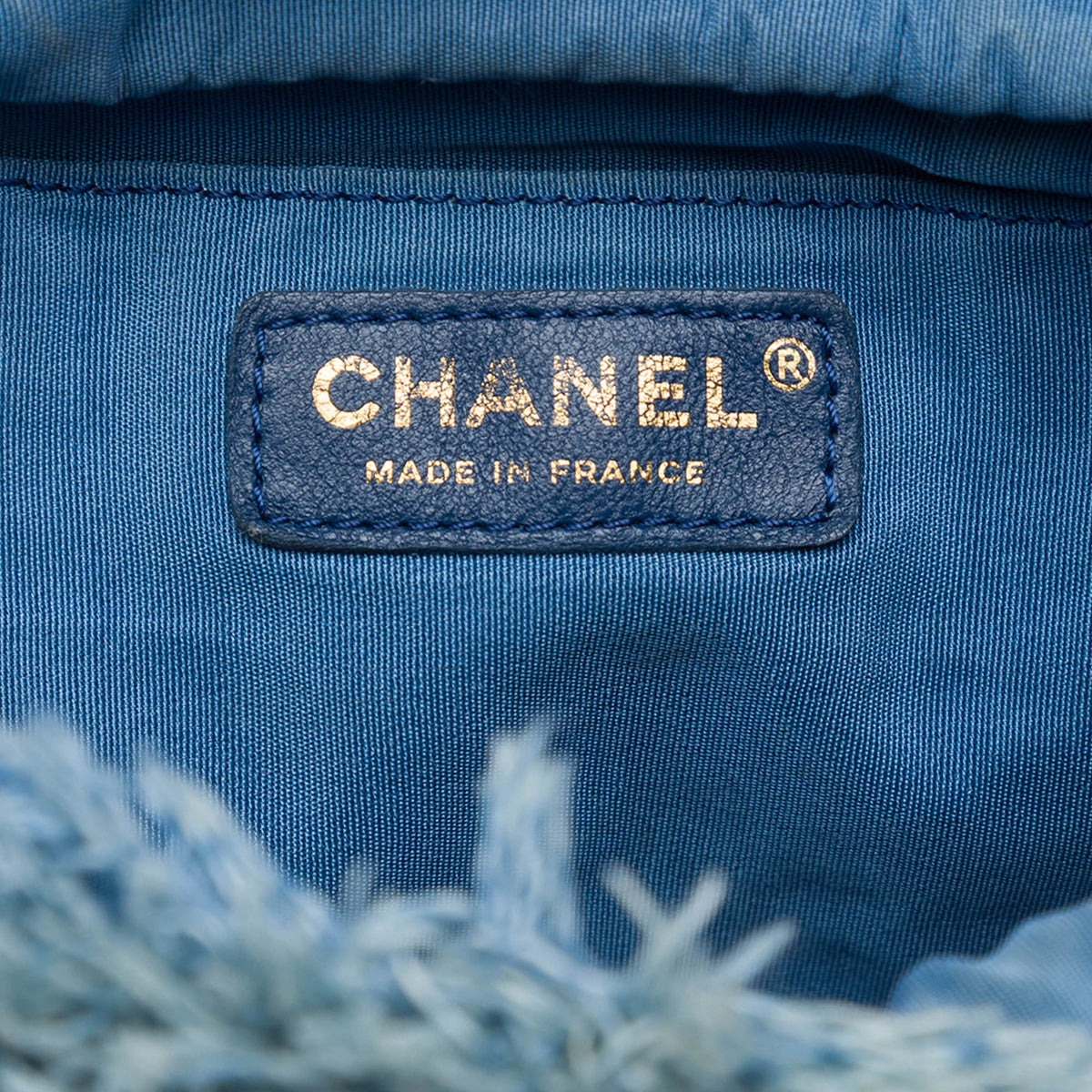 Chanel Small Quilted Denim Mood Bucket with Chain — Blue