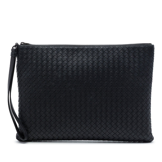 Bottega Veneta Nappa Intrecciato Wristlet Zip Clutch