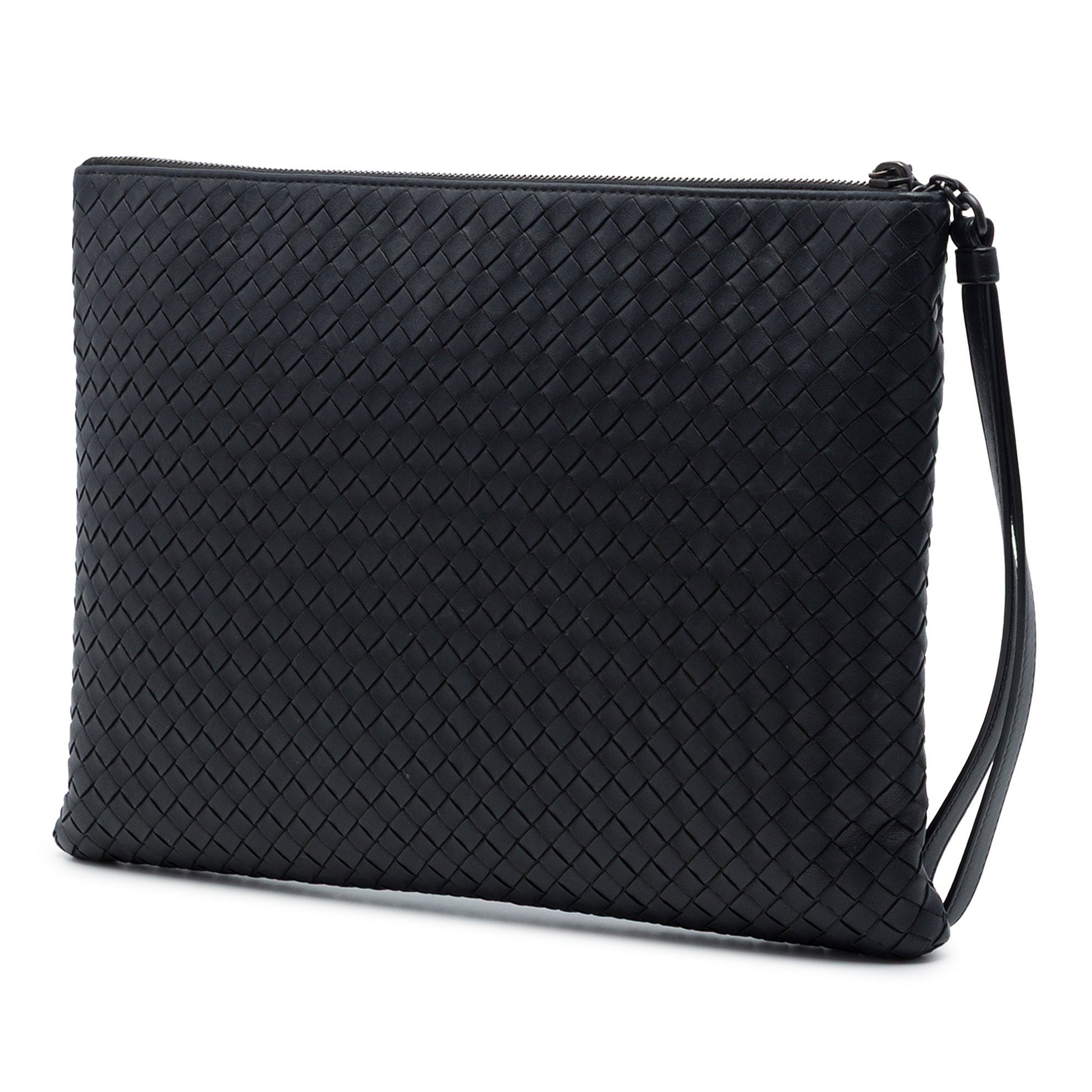 Bottega Veneta Nappa Intrecciato Wristlet Zip Clutch
