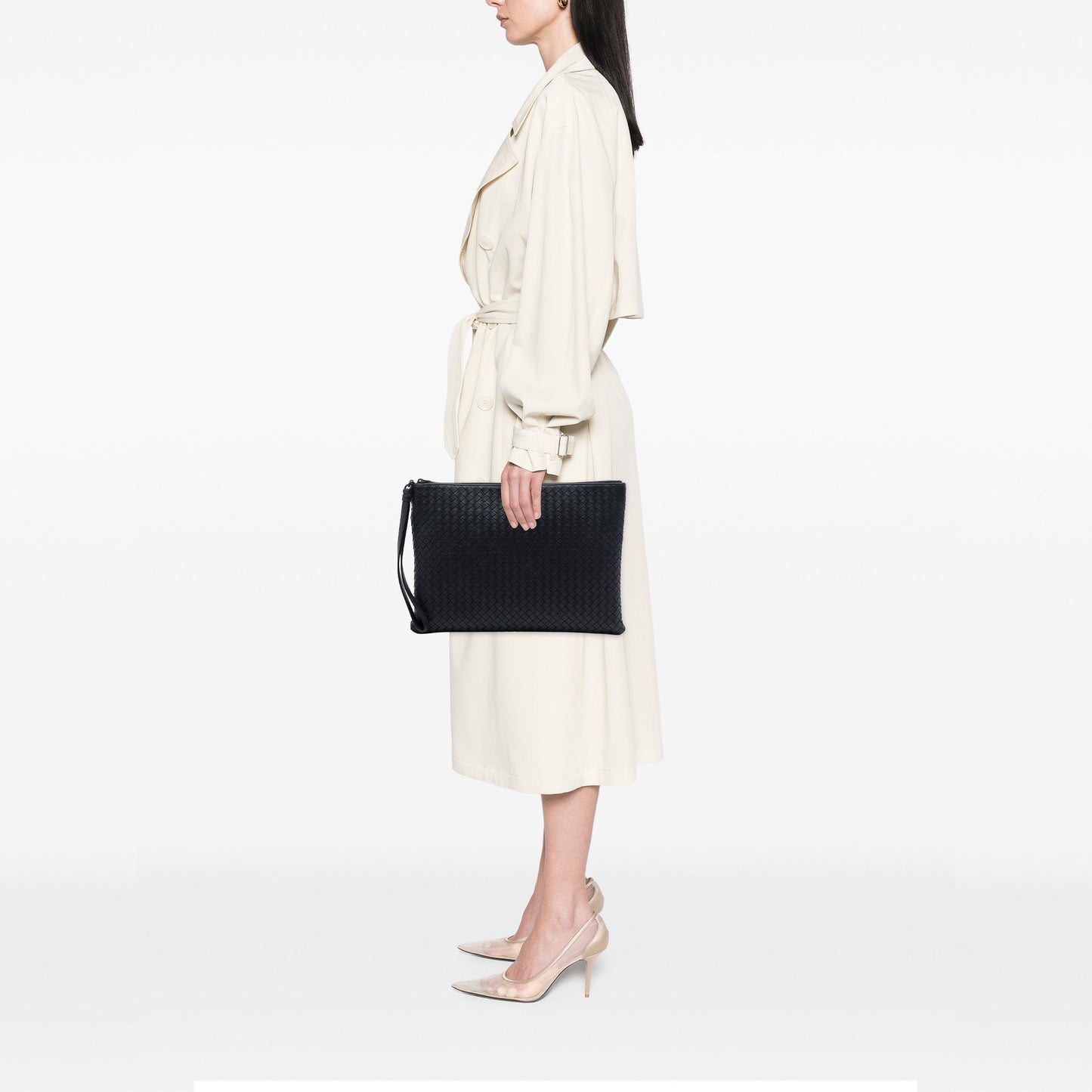 Bottega Veneta Nappa Intrecciato Wristlet Zip Clutch