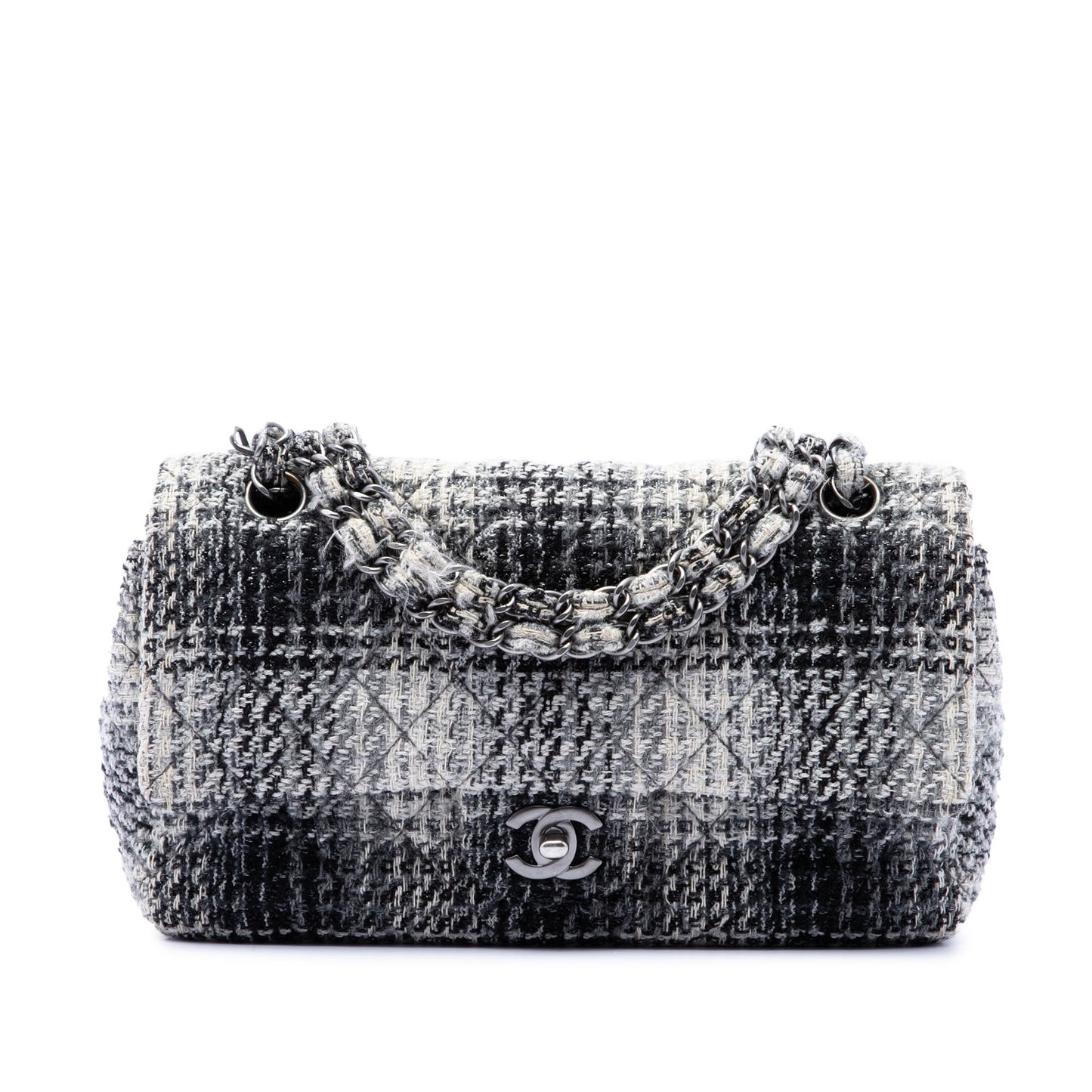 Chanel Medium Classic Quilted Tweed Double Flap