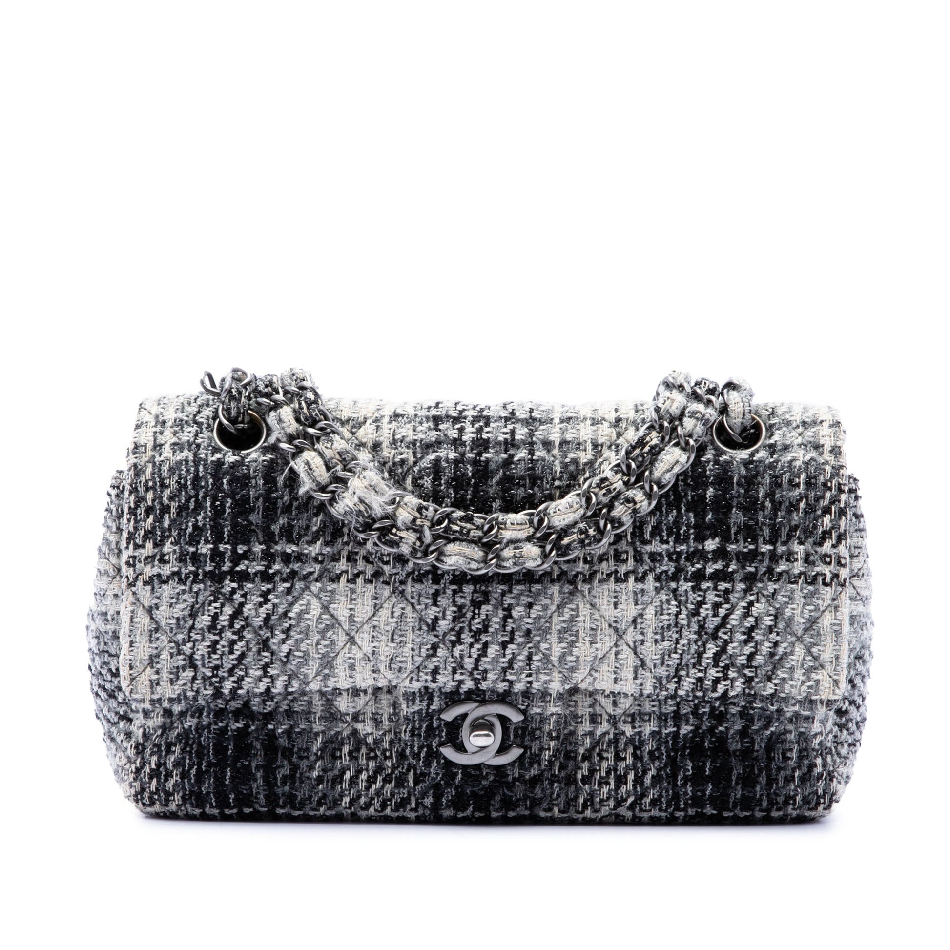 Chanel Medium Classic Quilted Tweed Double Flap