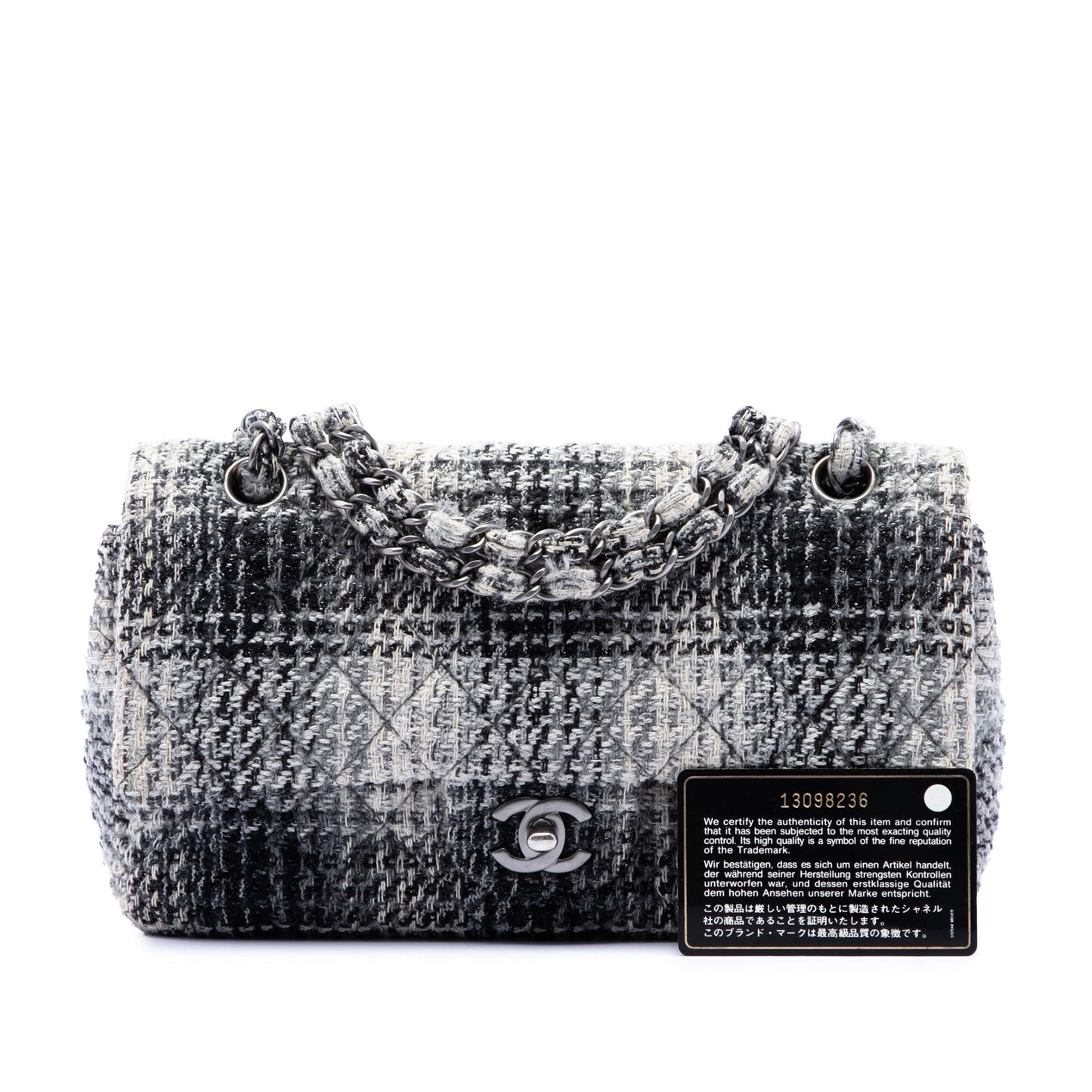 Chanel Medium Classic Quilted Tweed Double Flap