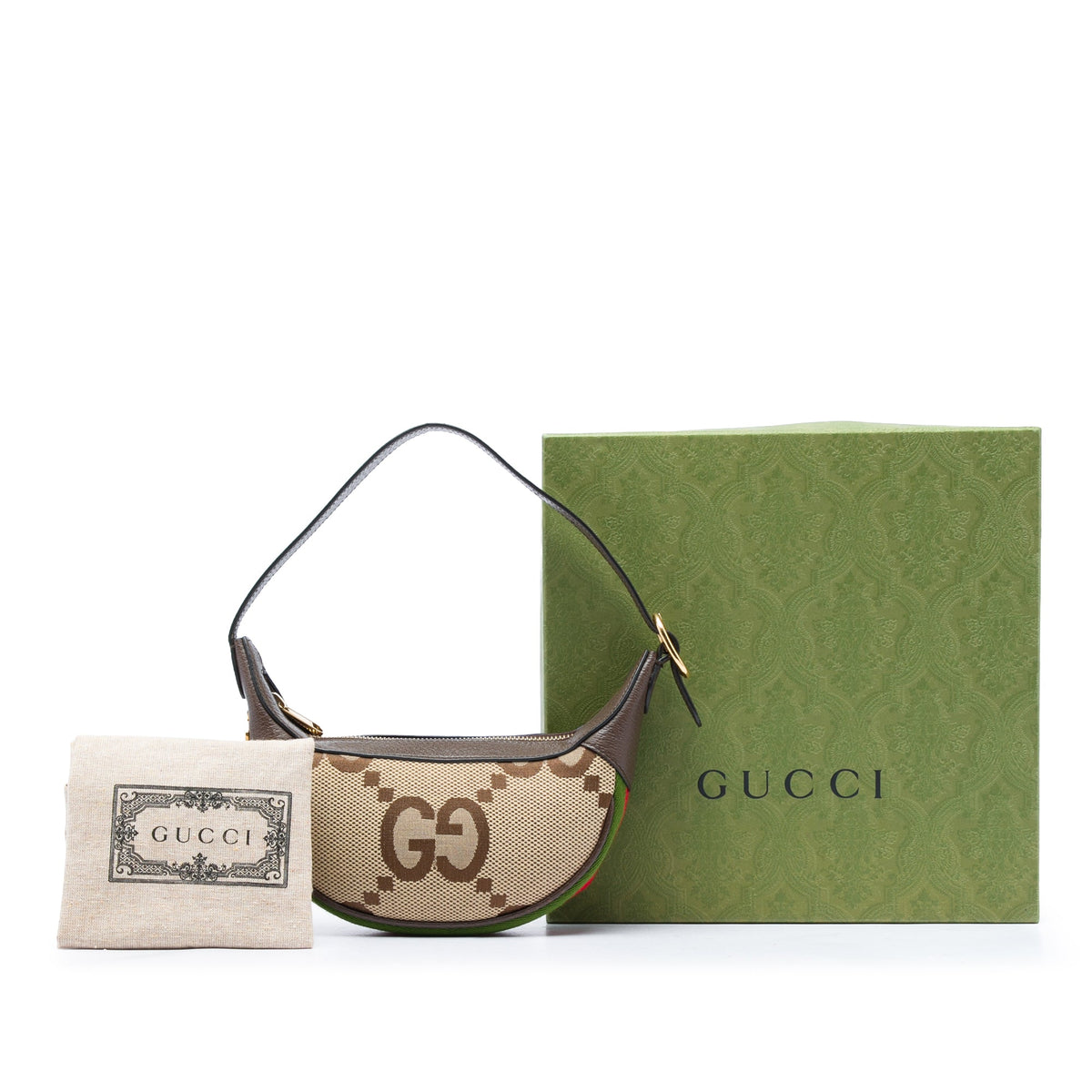 Gucci Mini Jumbo GG Canvas Web Ophidia Shoulder Bag