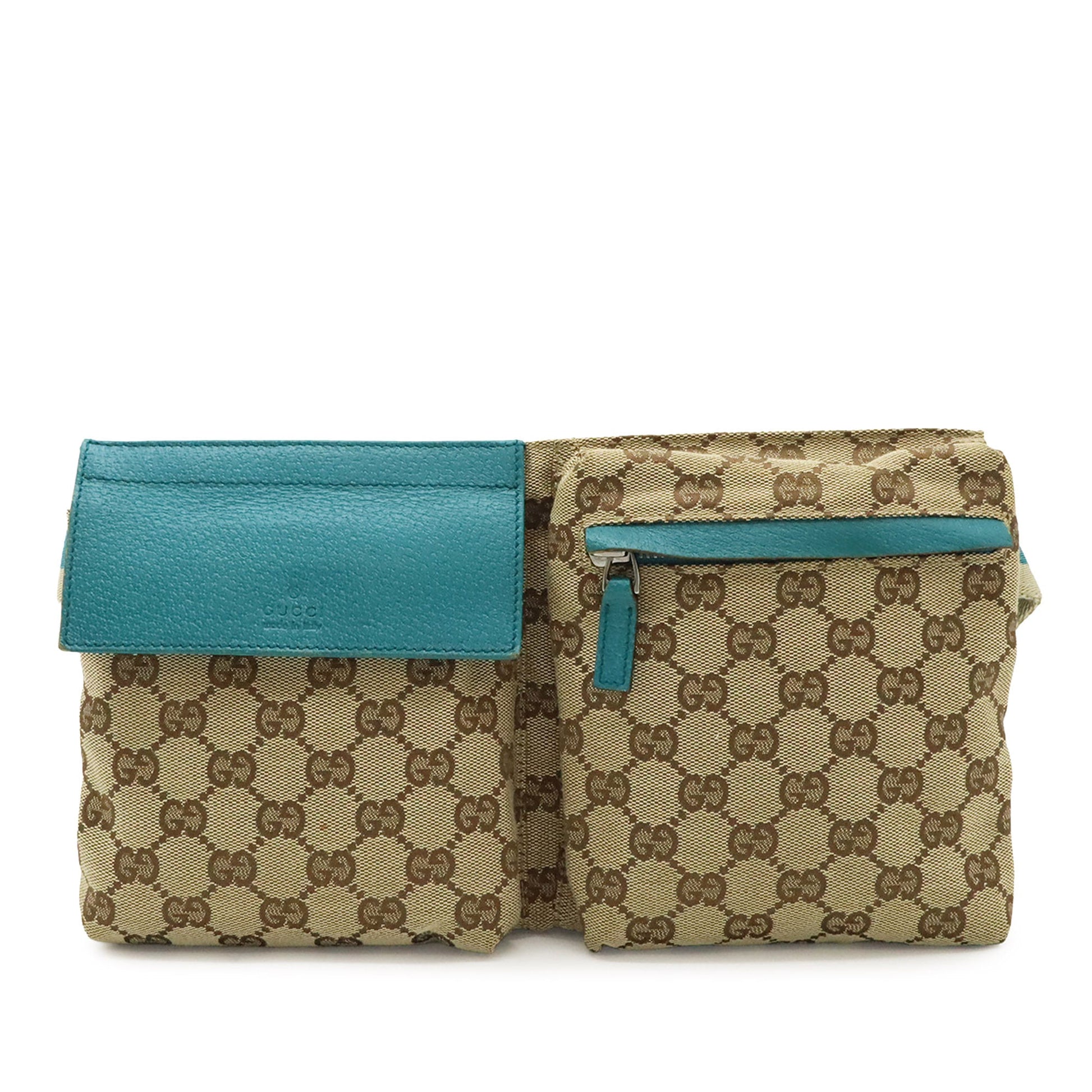 Gucci GG Canvas Web Double Pocket Belt Bag
