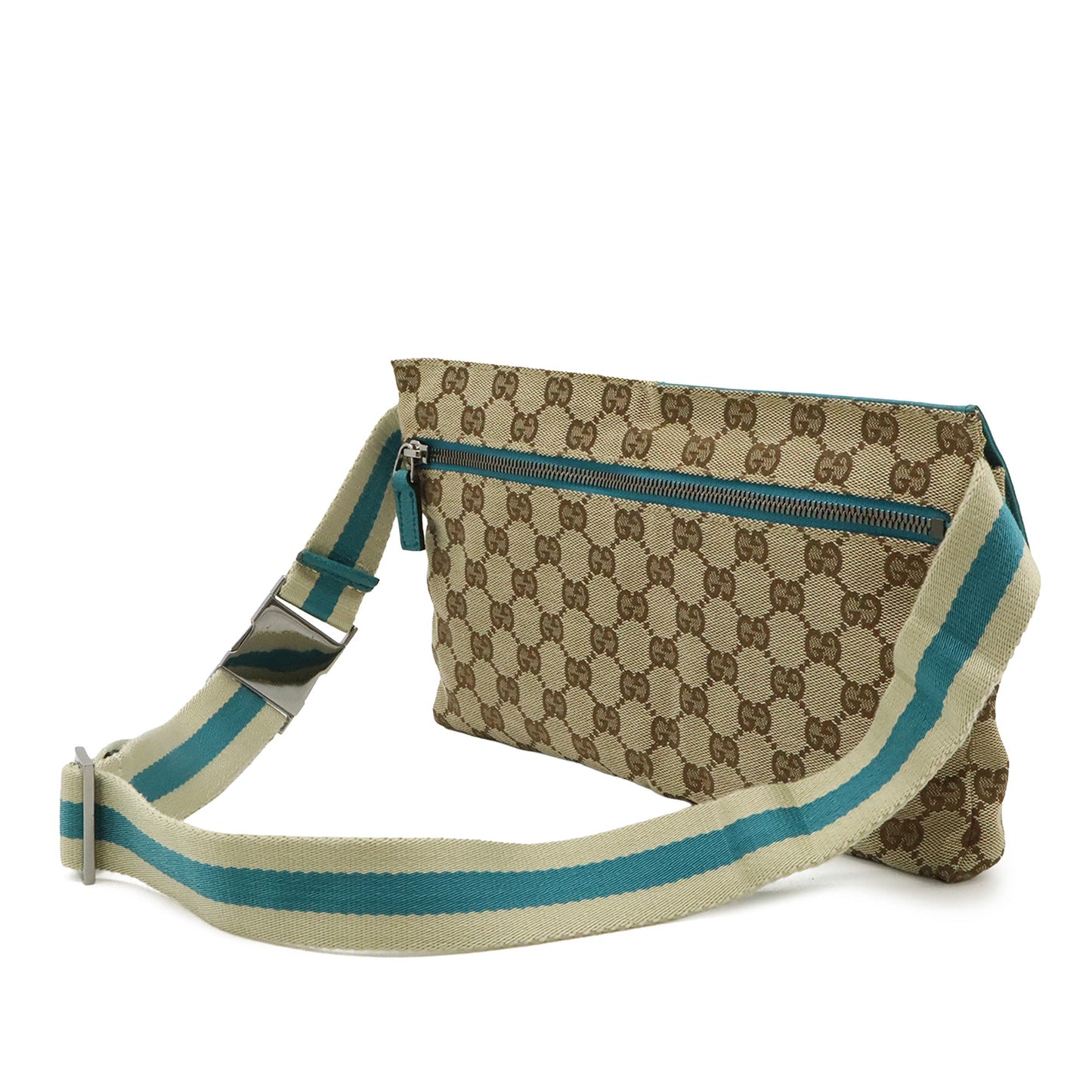 Gucci GG Canvas Web Double Pocket Belt Bag