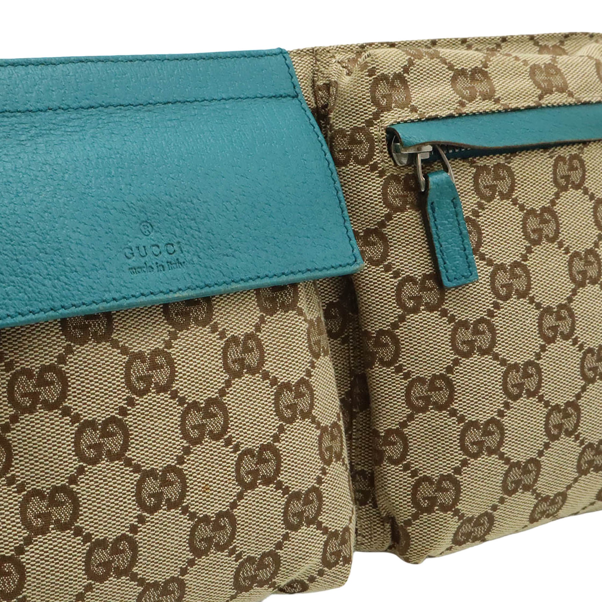 Gucci GG Canvas Web Double Pocket Belt Bag