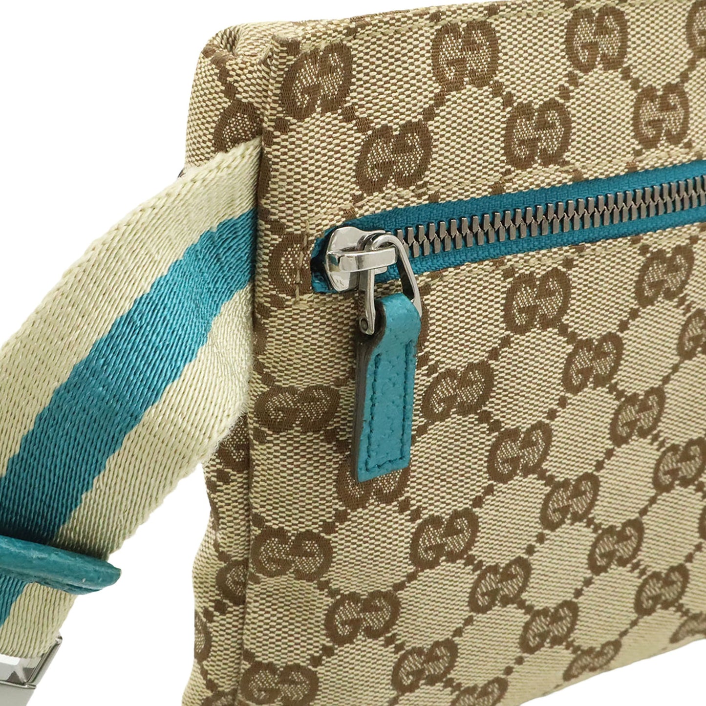 Gucci GG Canvas Web Double Pocket Belt Bag