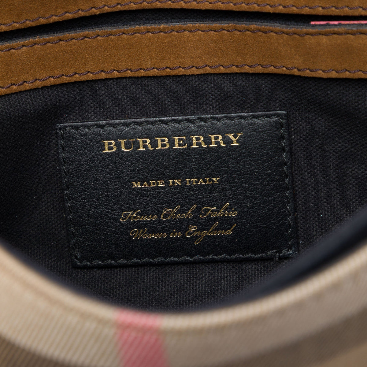 Burberry Small Leather and House Check Canvas Derby Macken Crossbody