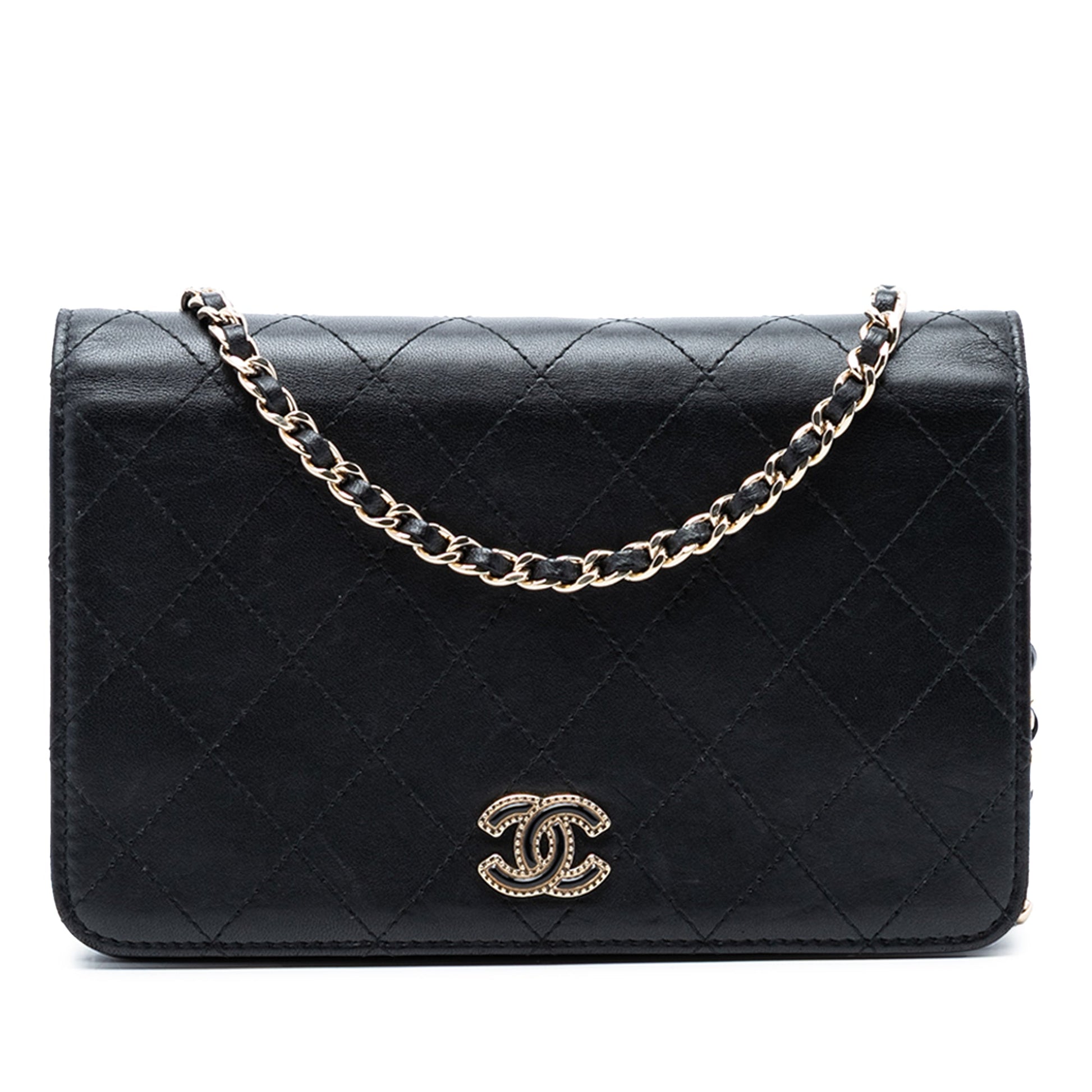 Chanel CC Stitched Calfskin Wallet on Chain