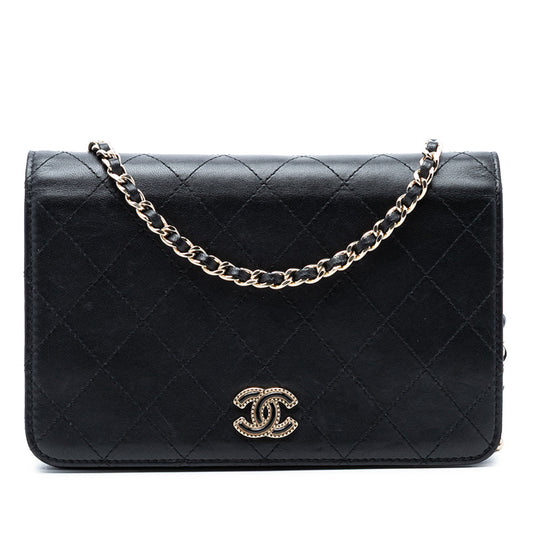 Chanel CC Stitched Calfskin Wallet on Chain