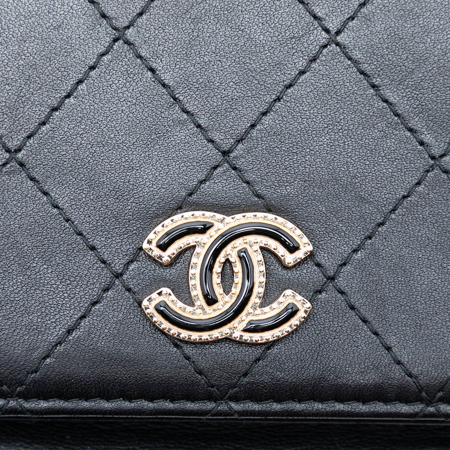 Chanel CC Stitched Calfskin Wallet on Chain