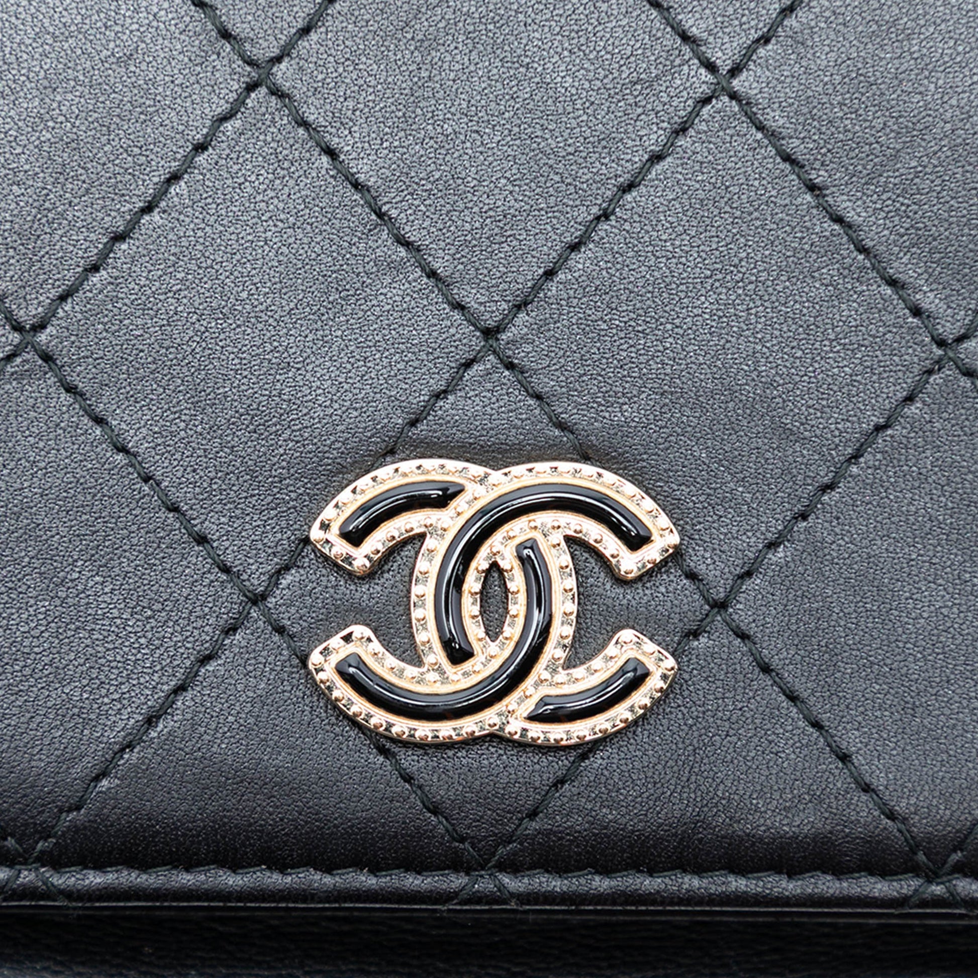 Chanel CC Stitched Calfskin Wallet on Chain