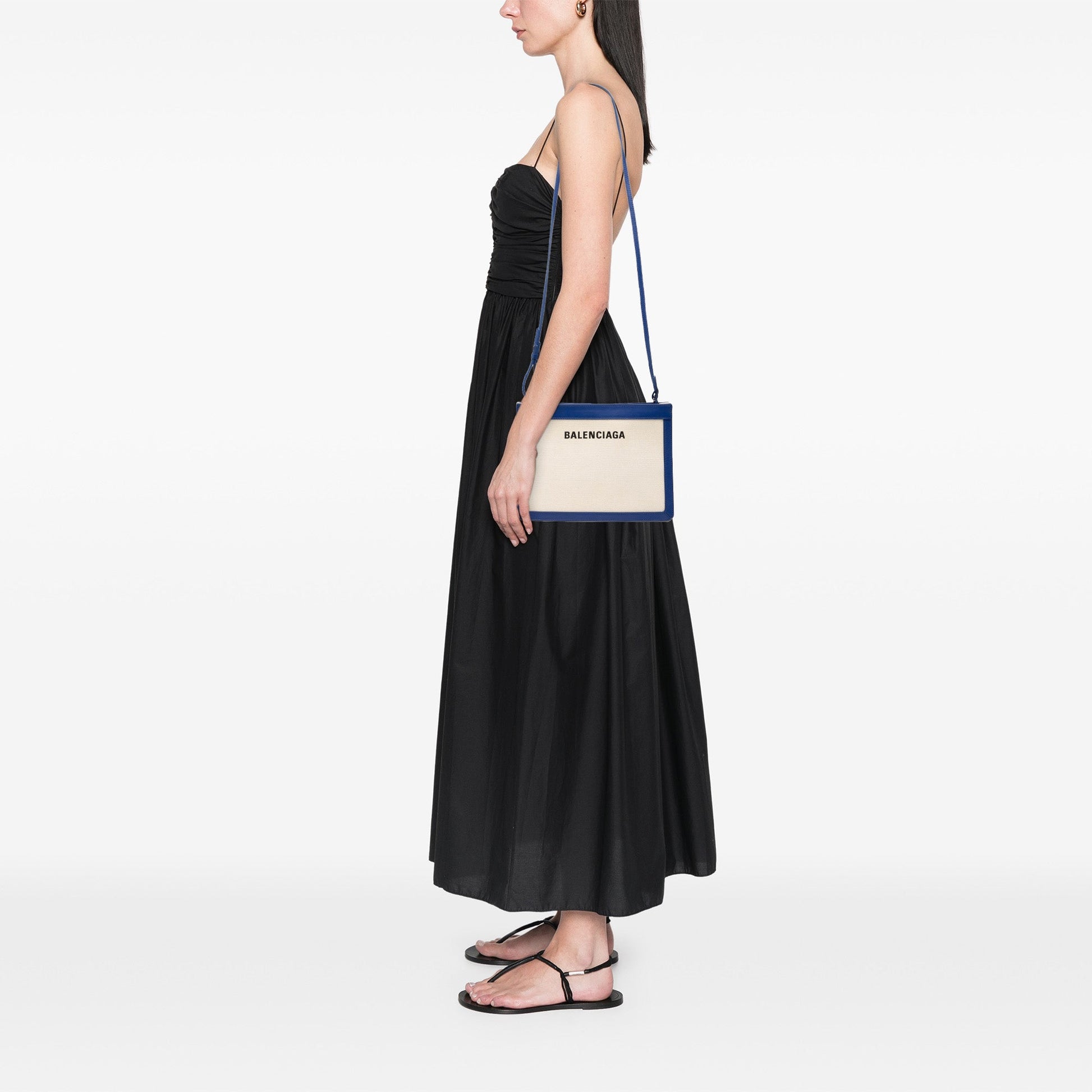 Balenciaga Canvas Navy Pochette Crossbody