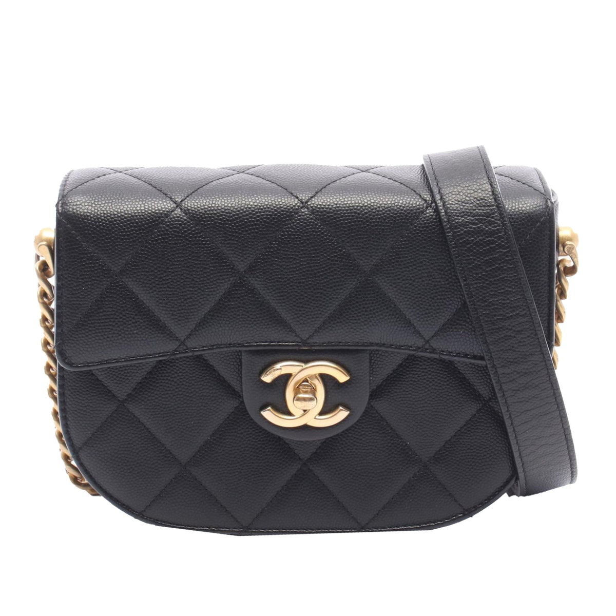 Chanel Quilted Caviar Moon Messenger Bag