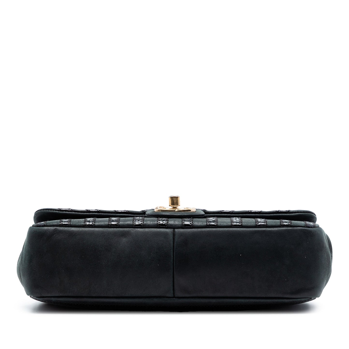 Medium Classic Chevron Wrinkled Calfskin and Suede Single Flap
