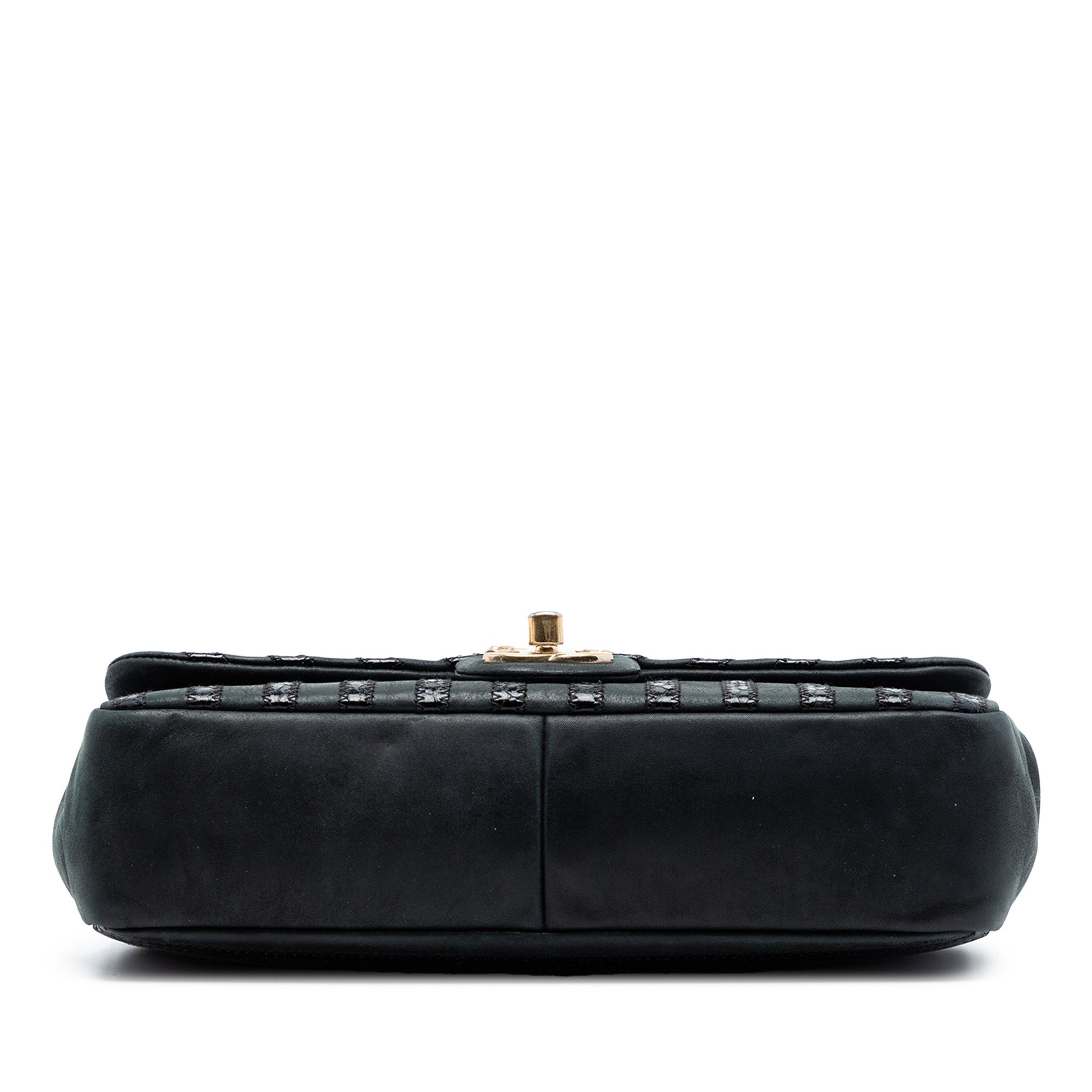Medium Classic Chevron Wrinkled Calfskin and Suede Single Flap