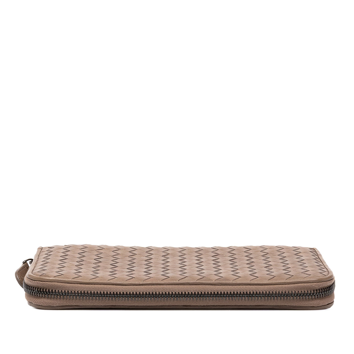 Bottega Veneta Nappa Intrecciato Wallet on Strap — Brown