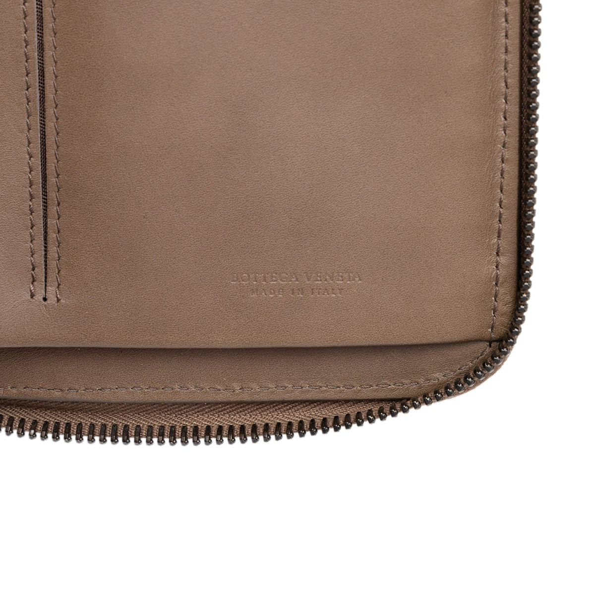 Bottega Veneta Nappa Intrecciato Wallet on Strap — Brown