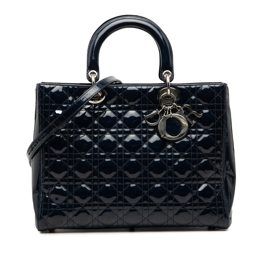 Dior Large Patent Cannage Lady Dior