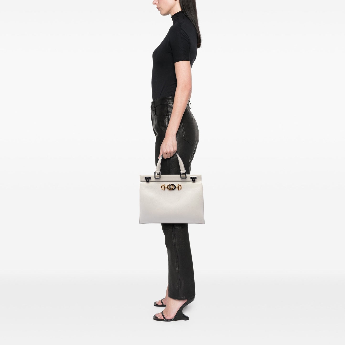 Gucci Medium Calfskin Zumi Top Handle Bag
