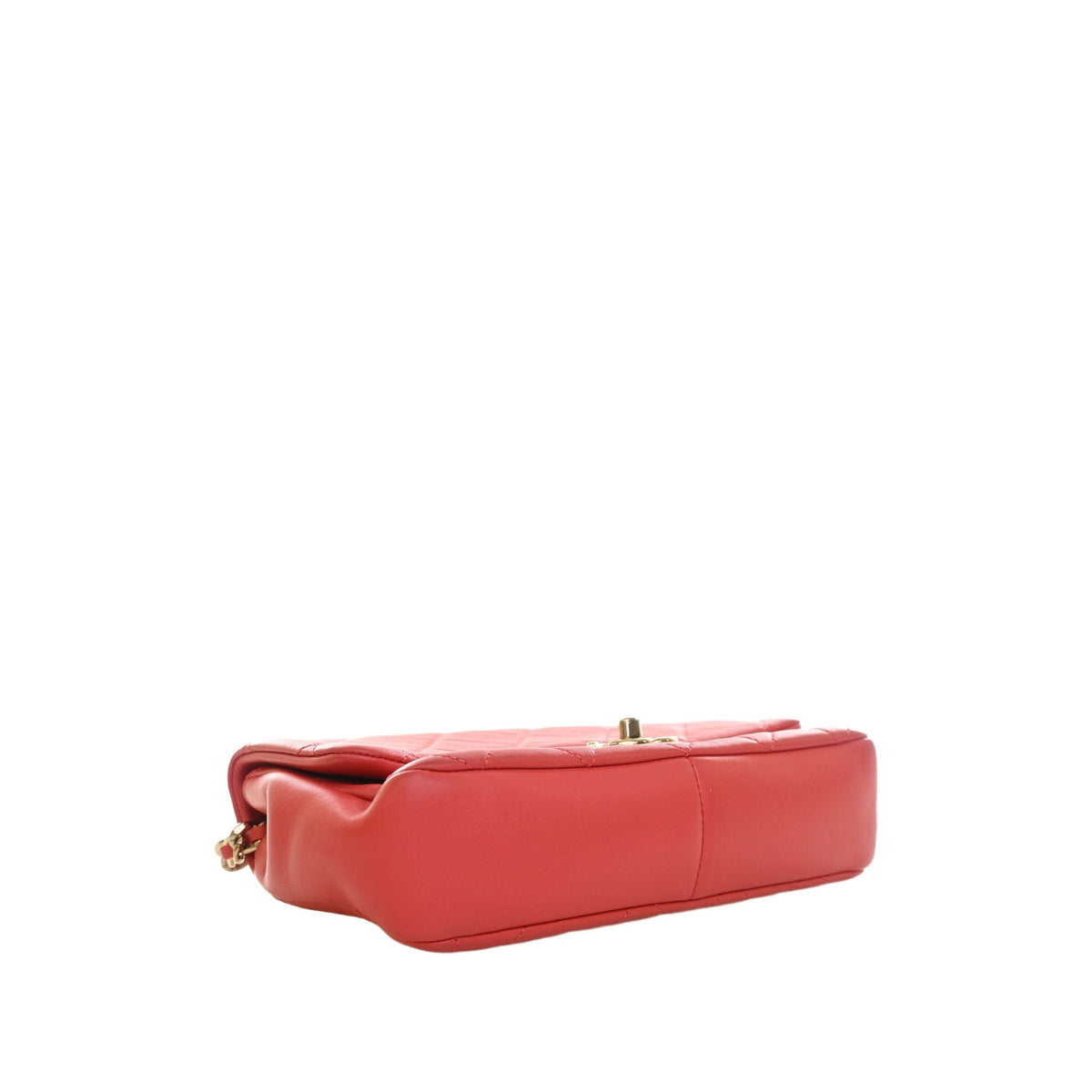 Chanel Small Lambskin Elegant Chain Single Flap — Red