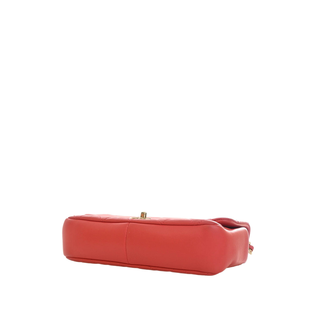 Chanel Small Lambskin Elegant Chain Single Flap — Red