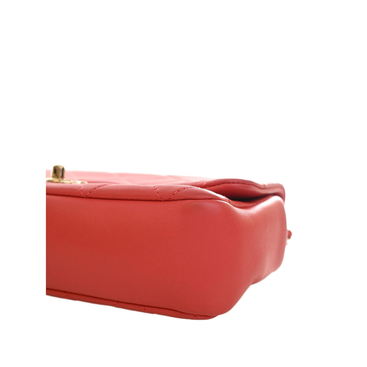 Chanel Small Lambskin Elegant Chain Single Flap — Red