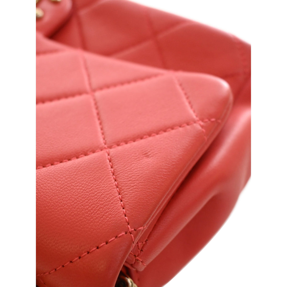 Chanel Small Lambskin Elegant Chain Single Flap — Red