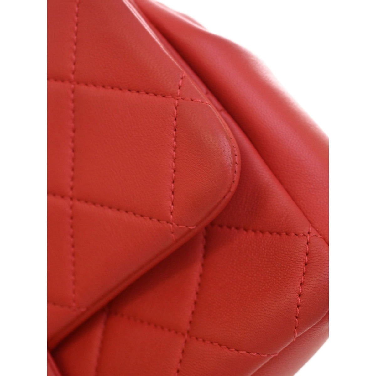 Chanel Small Lambskin Elegant Chain Single Flap — Red